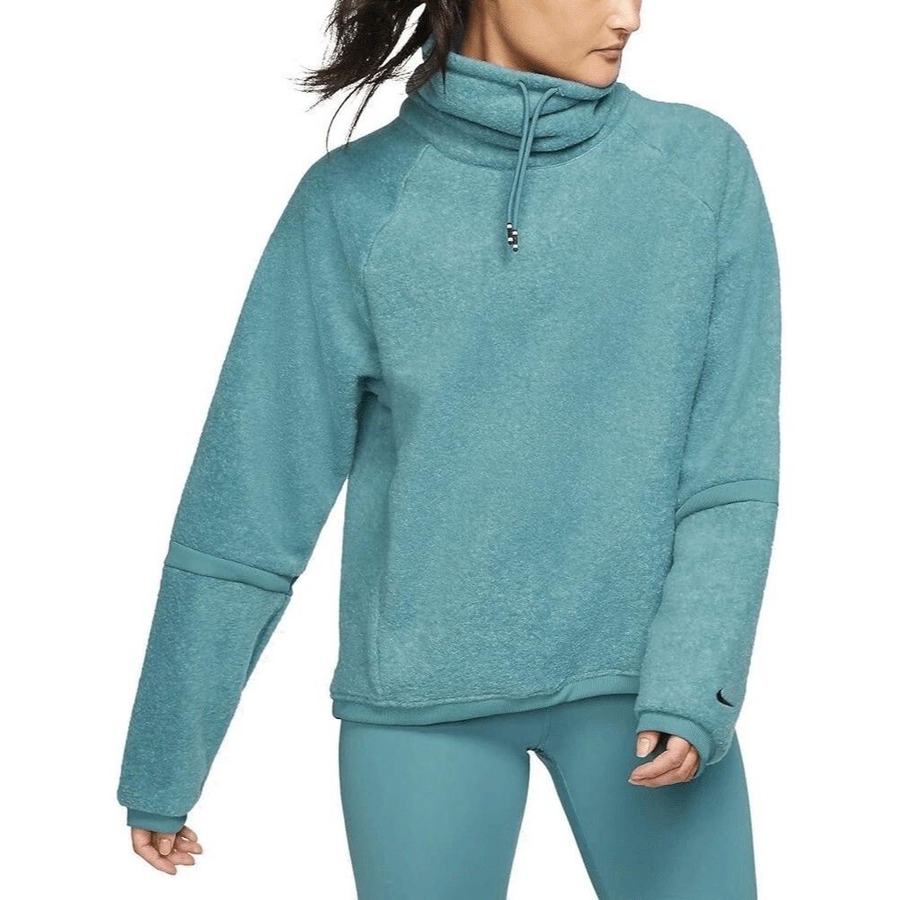 NIKE Therma Womens Long-sleeve Fleece Training Top Sweater Size M Outdoor